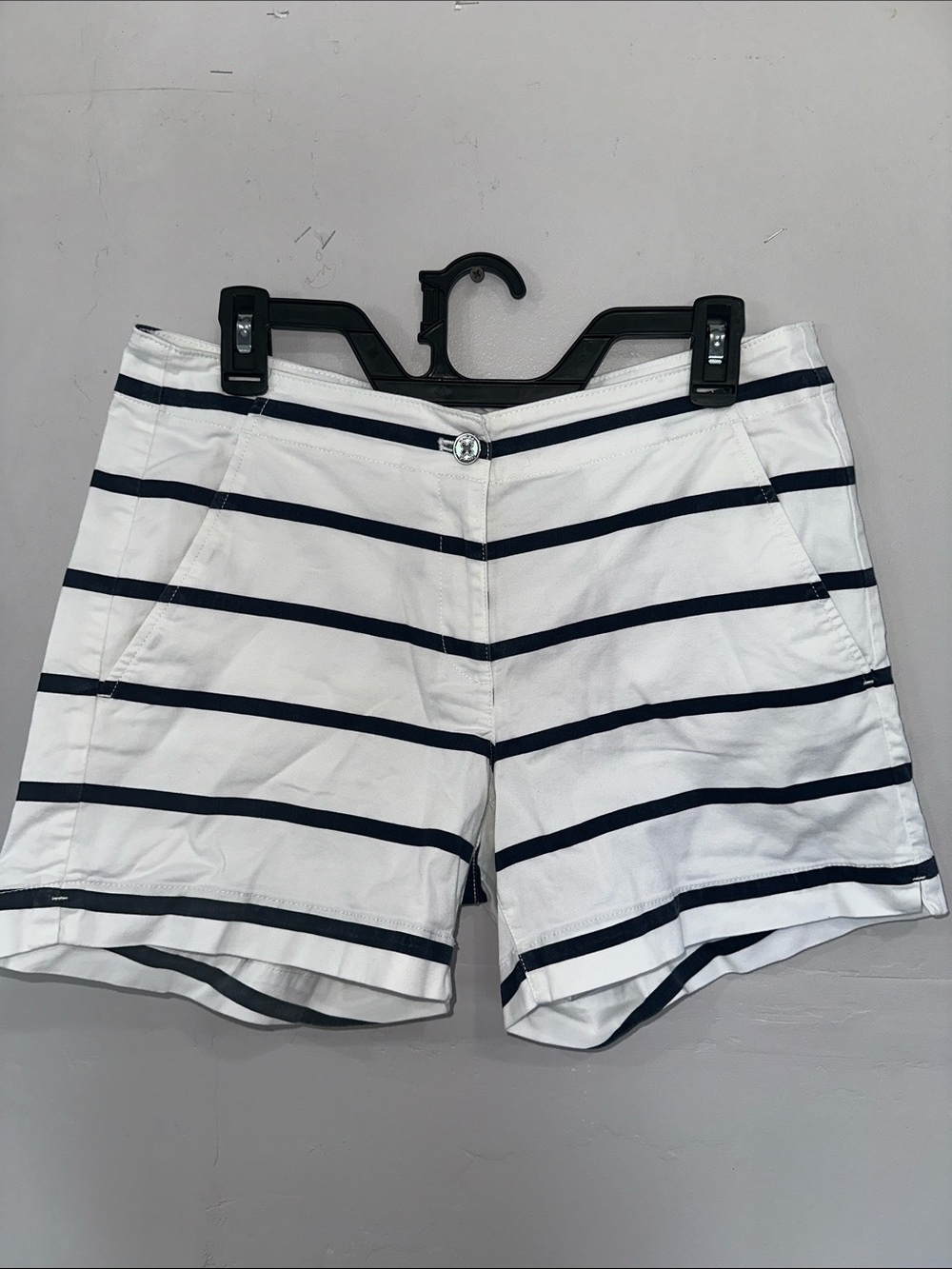 Nautica White and Navy Striped High Waist Women’s Shorts